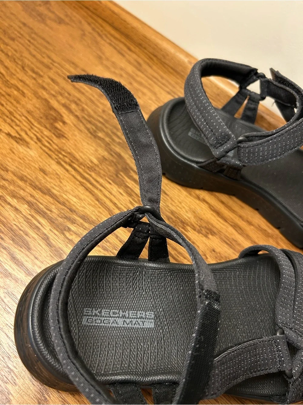 Skechers Black Goga Mat Strappy Sport Sandals